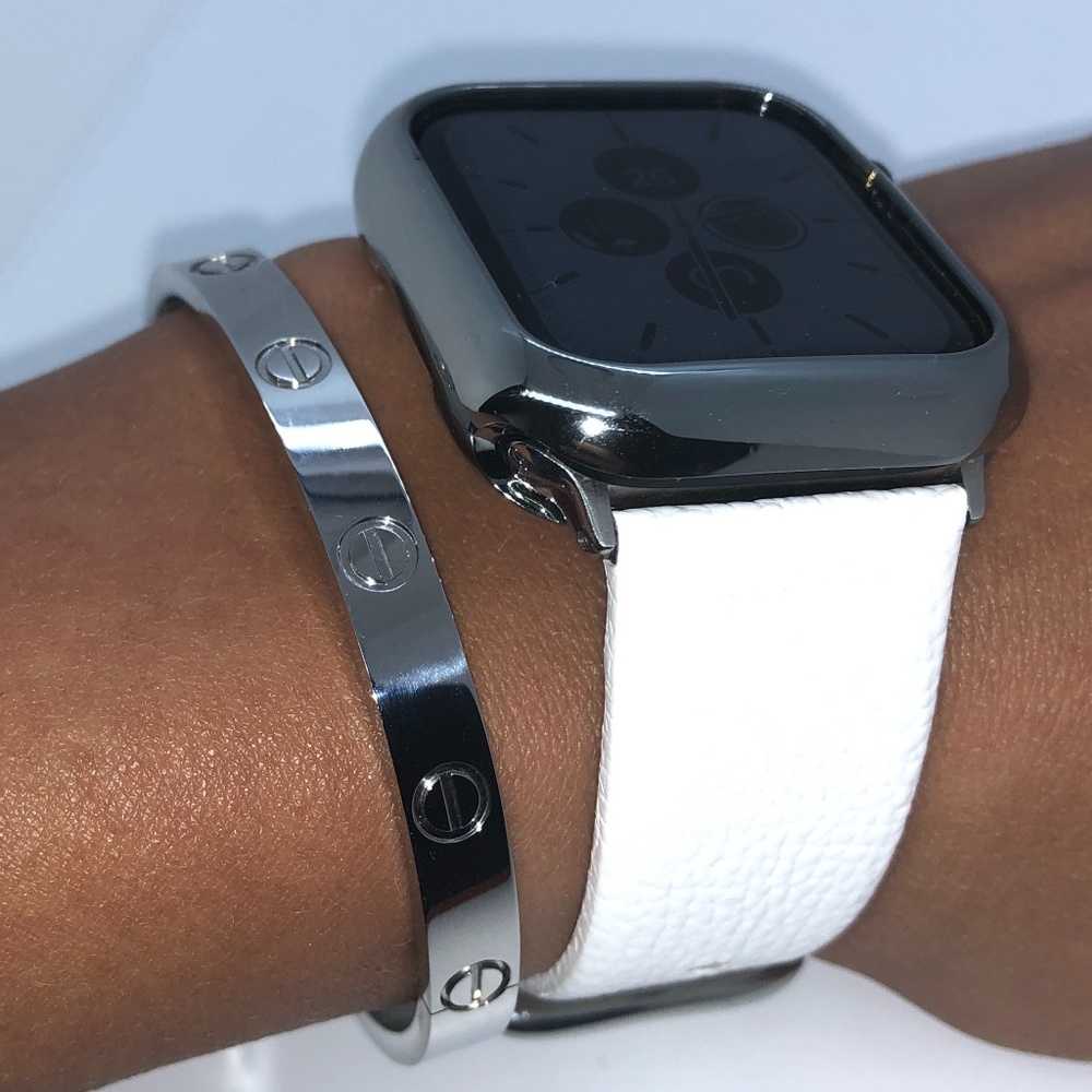 Apple Watch Band Modern White Leather 40mm
